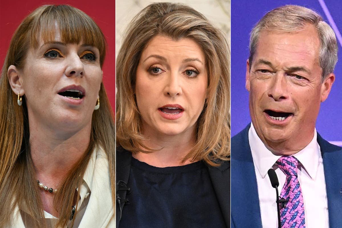ITV election debate live Nigel Farage Angela Rayner and Penny Mordaunt to go head to head in seven way TV party debate