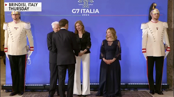 Italian PM Meloni gives Frances Macron death stare after clash over G 7 statement