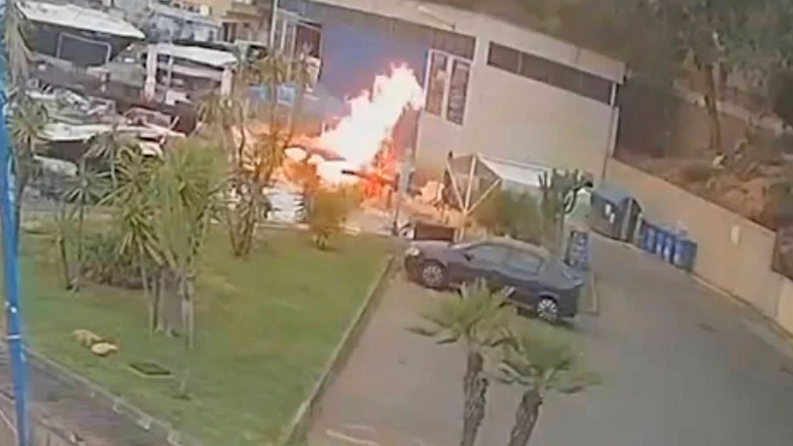 Moment boat EXPLODES in Costa Blanca port injuring Brit tourist 37 and two others in fireball blast