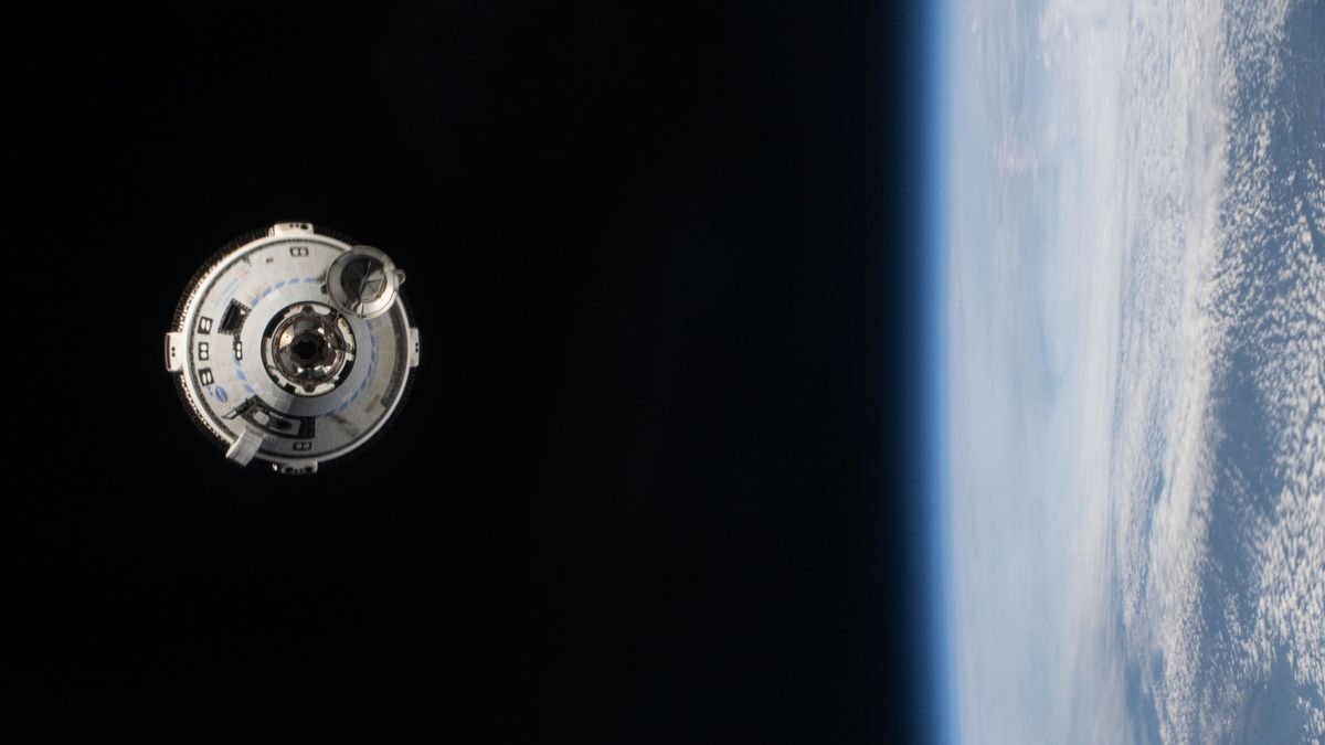 a cone shaped spacecraft in space with earth visible on the left