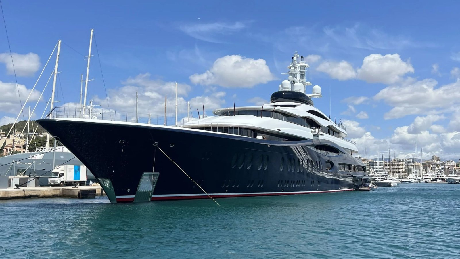 New vid shows Facebook billionaire Mark Zuckerbergs $300m birthday gift superyacht loom over boats in Majorca marina