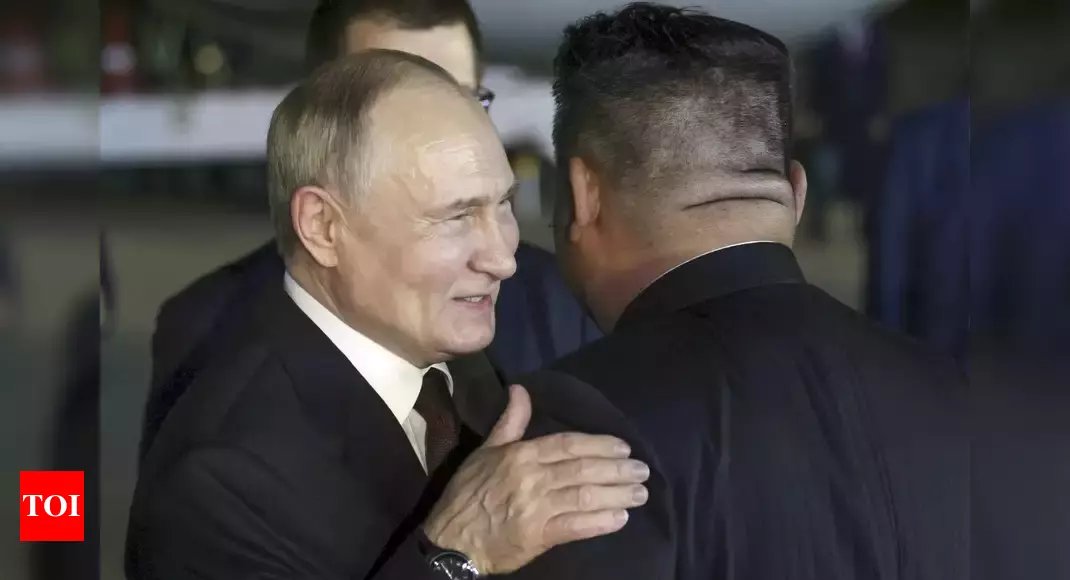 Putin greets old ally Kim-Jong-un with a hug on North Korea trip after 24 years