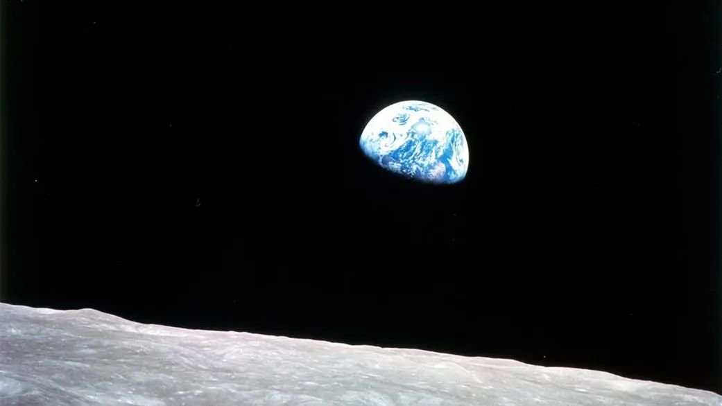 The iconic Earthrise image from the astronauts of NASA