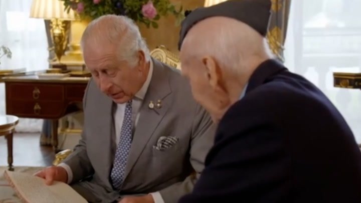 Watch: King Charles reads D-Day diary entry from grandfather George VI | News