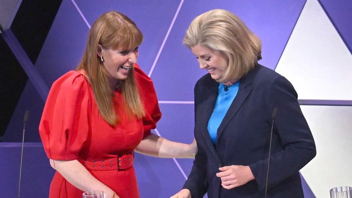 Angela Rayner and Penny Mordaunt share laugh minutes after fiery clash at election debate