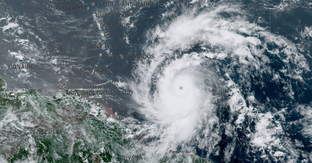 Hurricane Beryl Intensifies to a Category 4 Storm