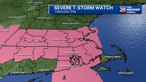 Severe thunderstorm watch issued for nearly all of Massachusetts