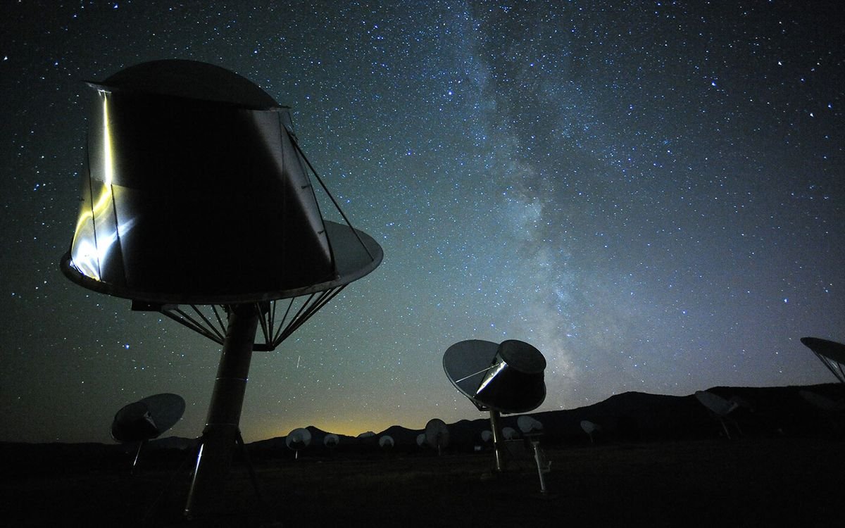 The Allen Telescope Array in Northern California is dedicated to astronomical observations and a simultaneous search for extraterrestrial intelligence SETI