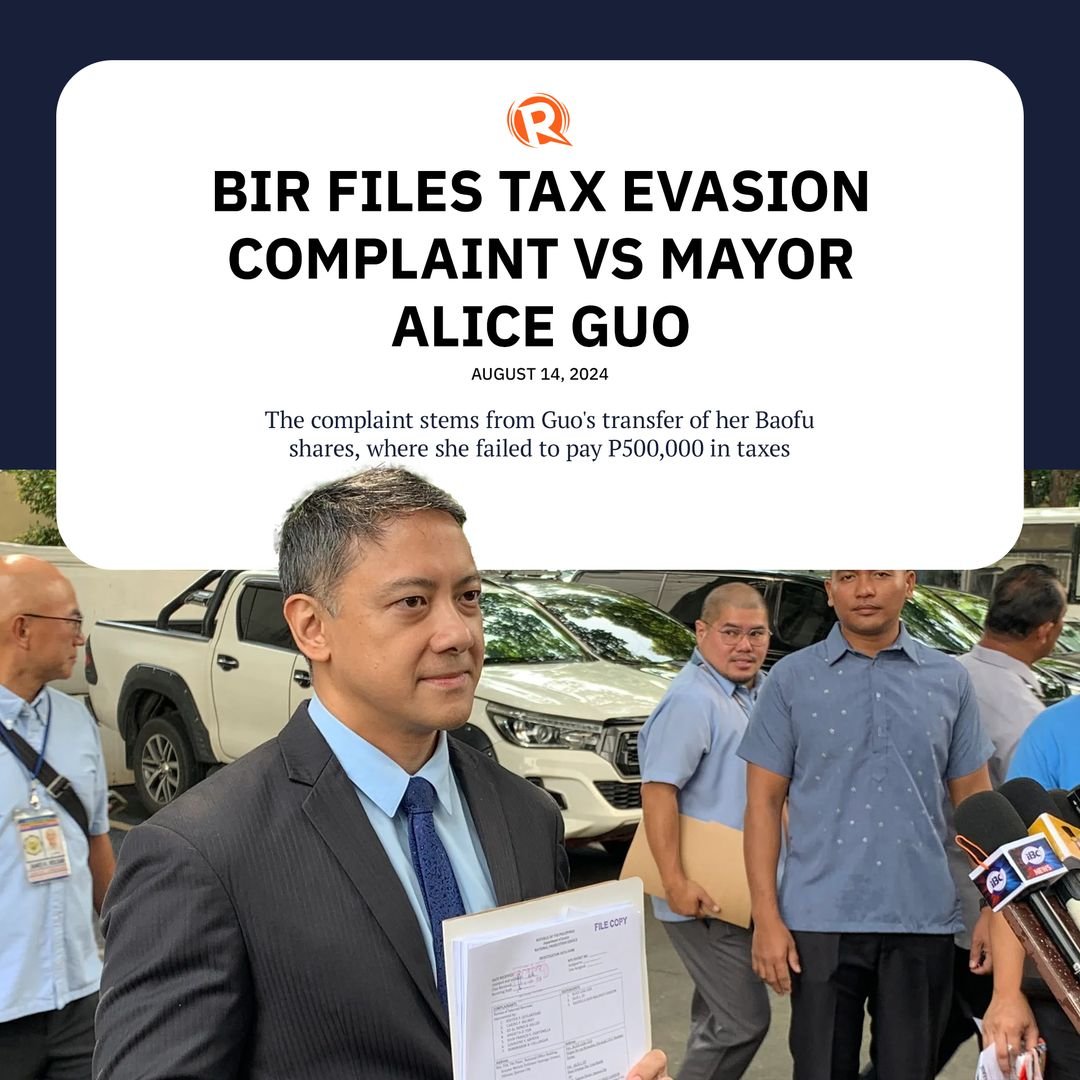 BIR Commissioner Romeo Lumagui Jr. filed the complaint with the Department of Justice (DOJ) on Wednesday, August 14, on behalf of the commission.