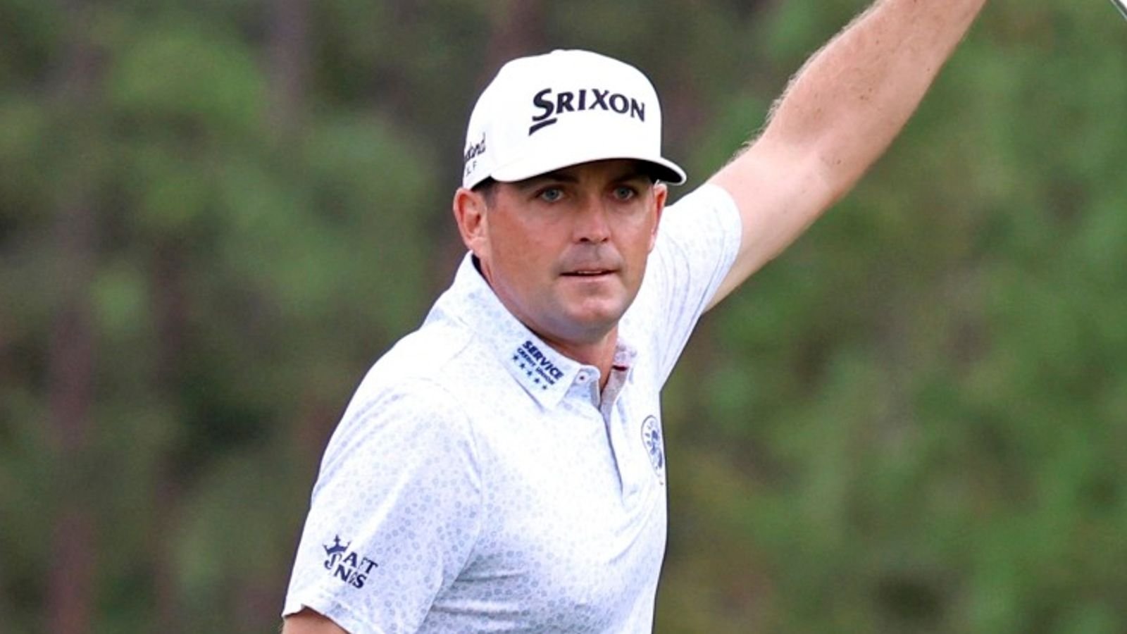 Keegan Bradley reacts thinking his putt is going in for an eagle on the 17th hole during the third round of the PGA FedExCup BMW Championship at Castle Pines Golf Club in Castle Rock, Colorado (Photo by Brian Spurlock/Icon Sportswire) (Icon Sportswire via AP Images)