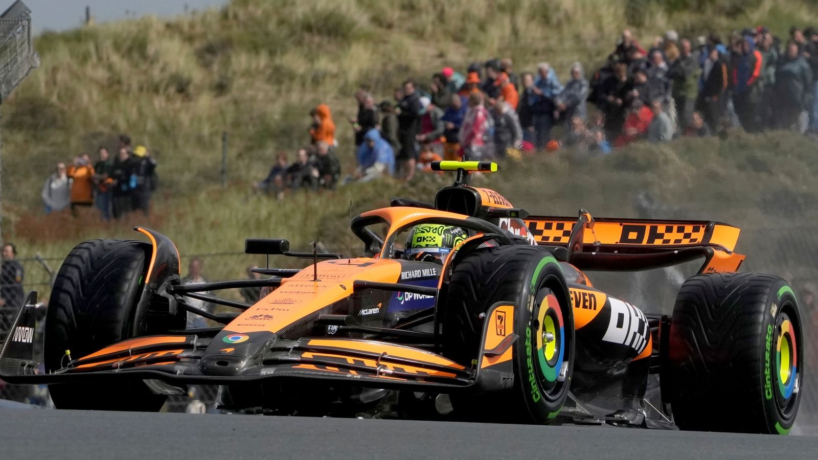 Dutch GP: Lando Norris edges out Max Verstappen to top first practice at Zandvoort in tough conditions | F1 News