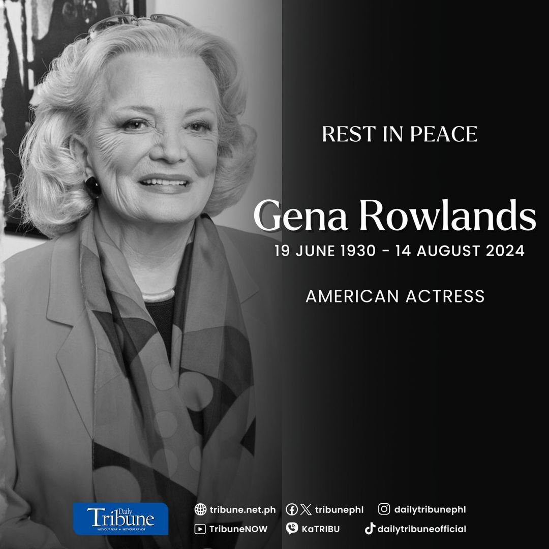 Gena Rowland, known for her films such as “A Woman Under the Influence” and “Gloria”, as well as playing the elderly Allie Calhoun in “The Notebook,”