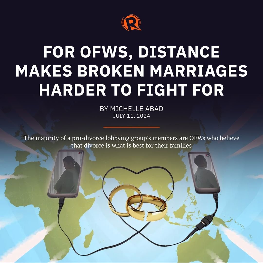 Much has been said about the stories of battered women in irreconcilable marriages, but the distance involved in OFW families drives the wedge between