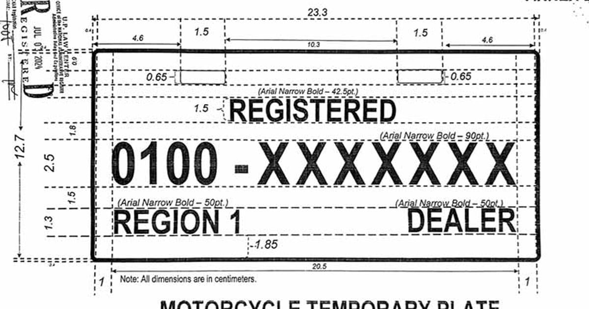 Nag-temporary plate di isyuhan og citation