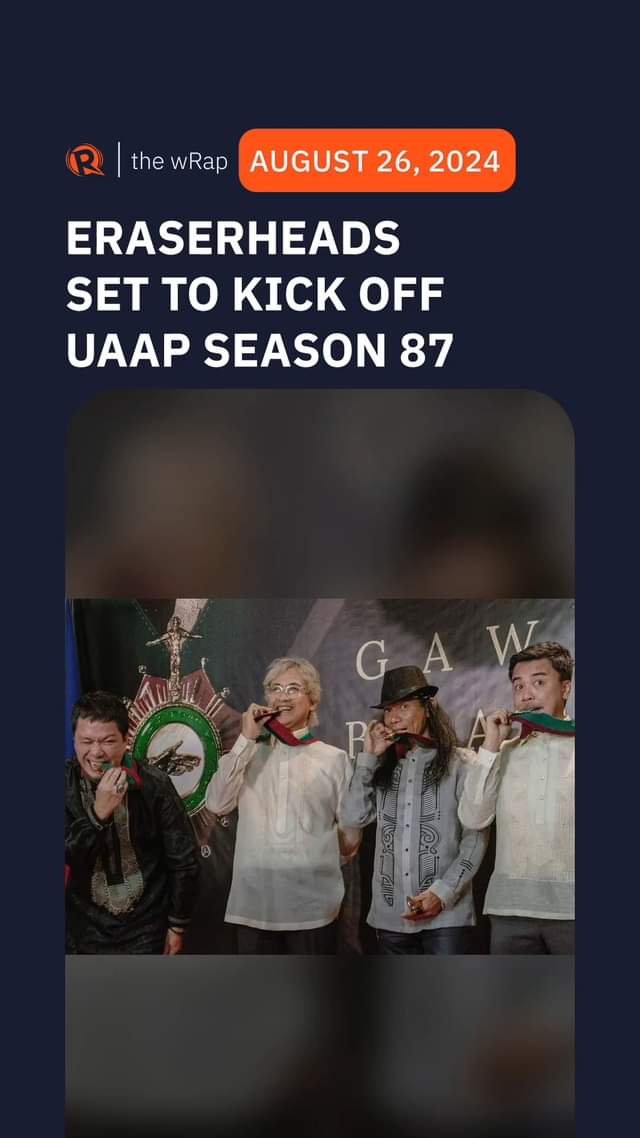 OPM legend The Eraserheads are reuniting for a performance at the Araneta Coliseum on September 7 to kick off UAAP Season 87.