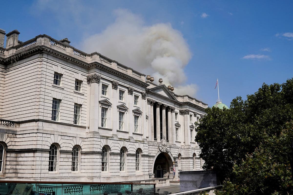 Somerset House fire: Courtauld gallery to reopen on Sunday as London firefighters battle blaze