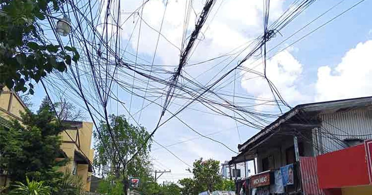 Tangled wires on Villalon Drive