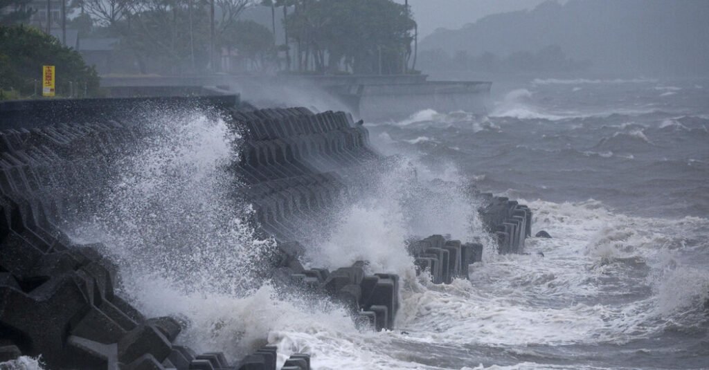 Typhoon Shanshan Lashes Southern Japan as It Moves Inland