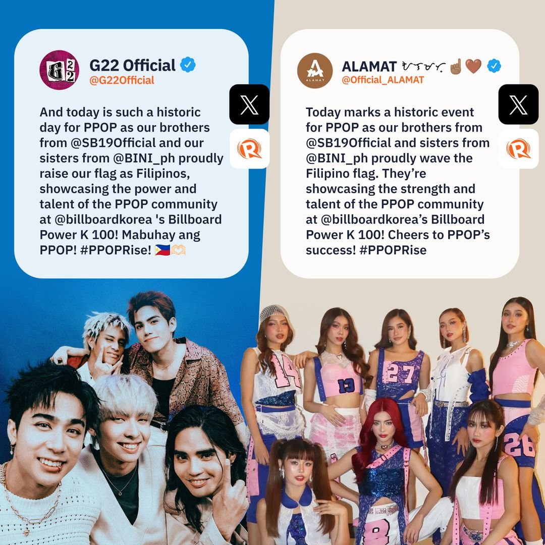 ‘MABUHAY ANG P-POP’  P-pop groups G22 and ALAMAT cheer on their fellow artists BINI and SB19 as they are set to receive the Voices of Asia Award at Bi