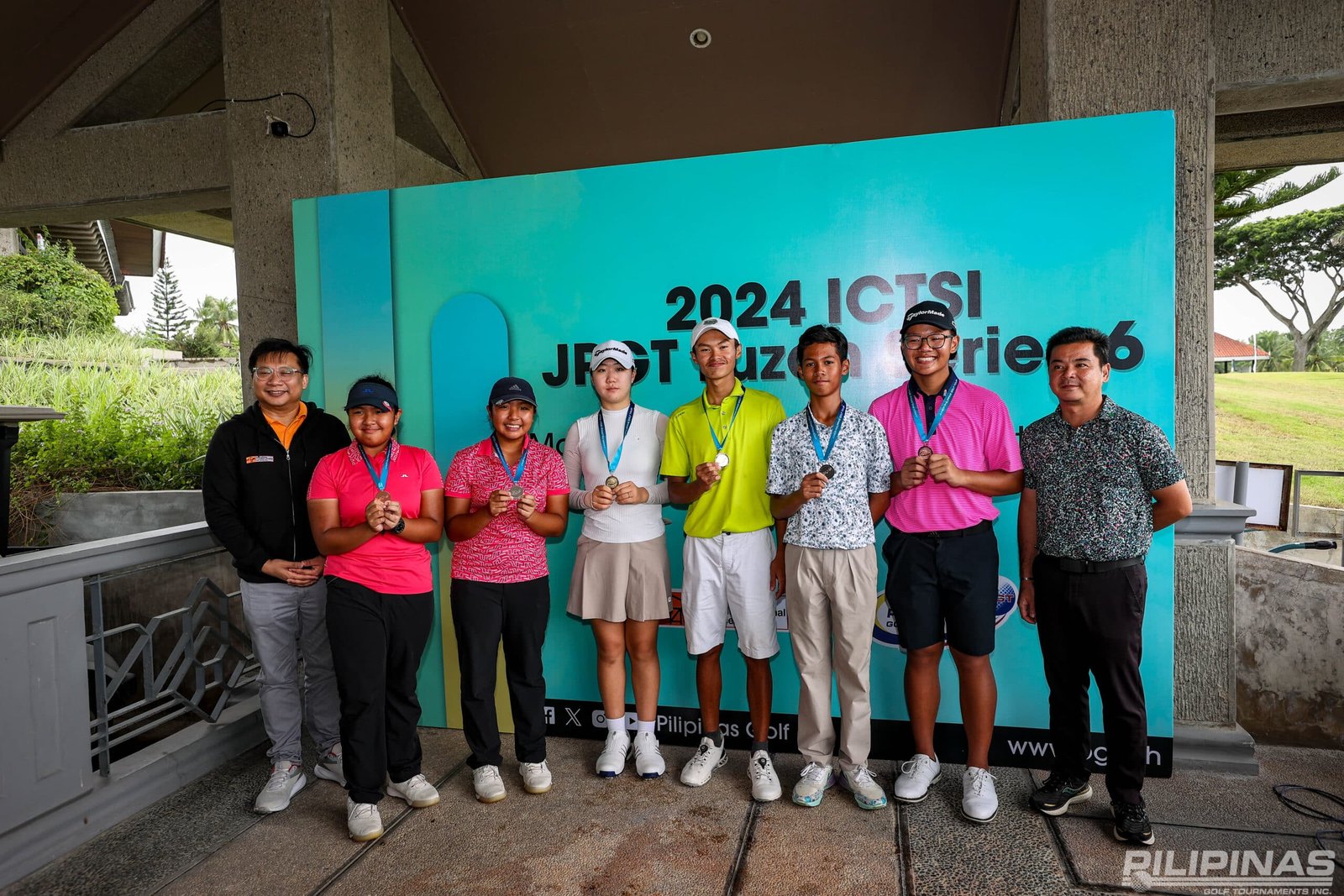 The winners of the ICTSI Junior PGT Series 6–led by John Paul Agustin Jr–at Mount Malarayat Golf and Country Club