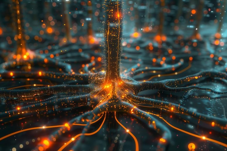 Artificial Intelligence Neuron Art Concept