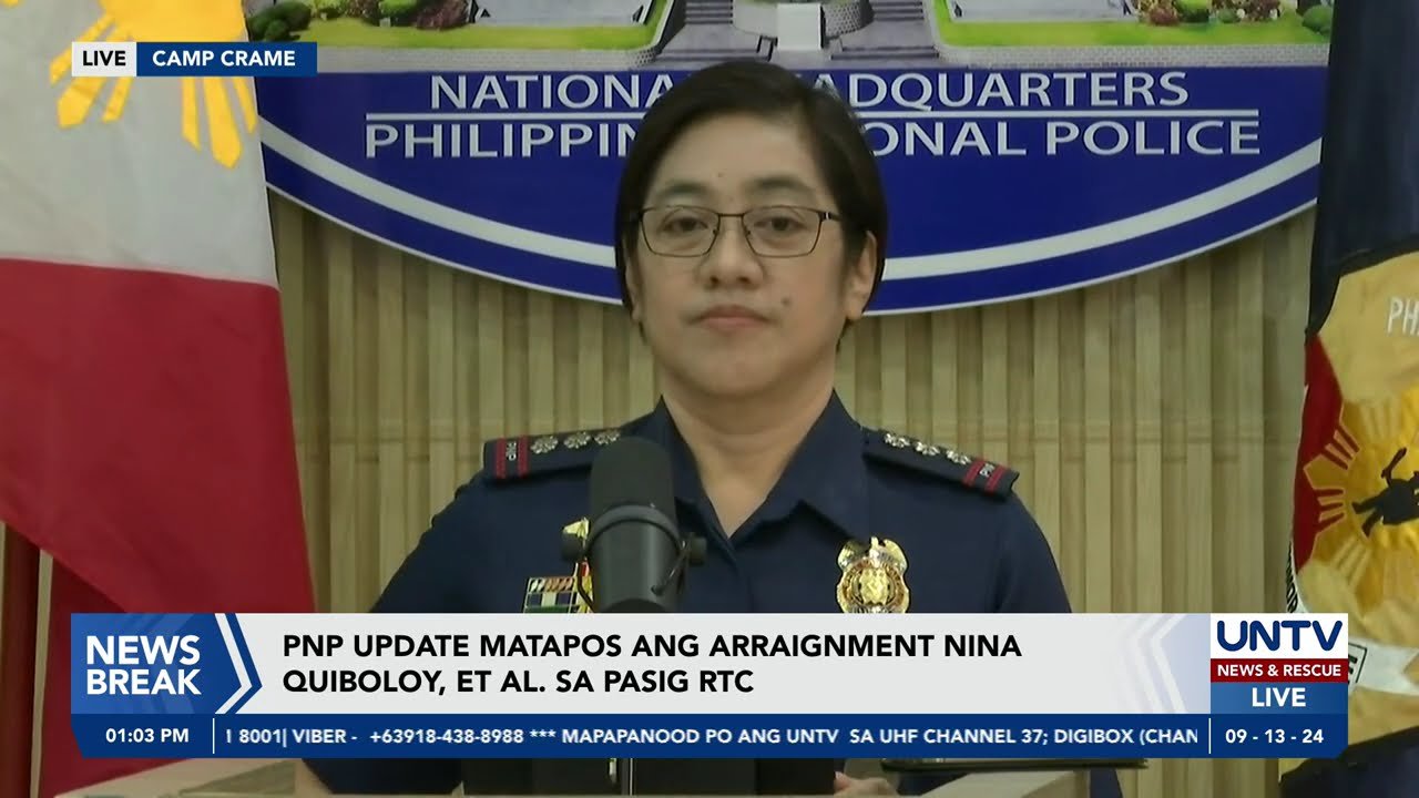 PNP update matapos ang arraignment nina Quiboloy, et al. sa Pasig RTC