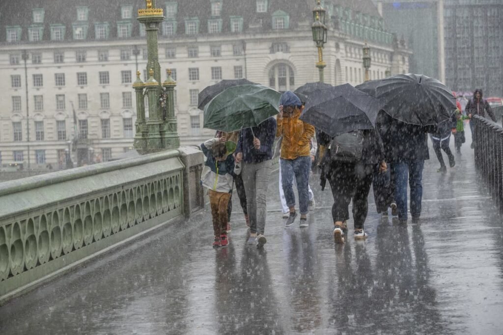 Weather forecast today: Met Office warning as over a month’s rain to fall in two days on southern Britain