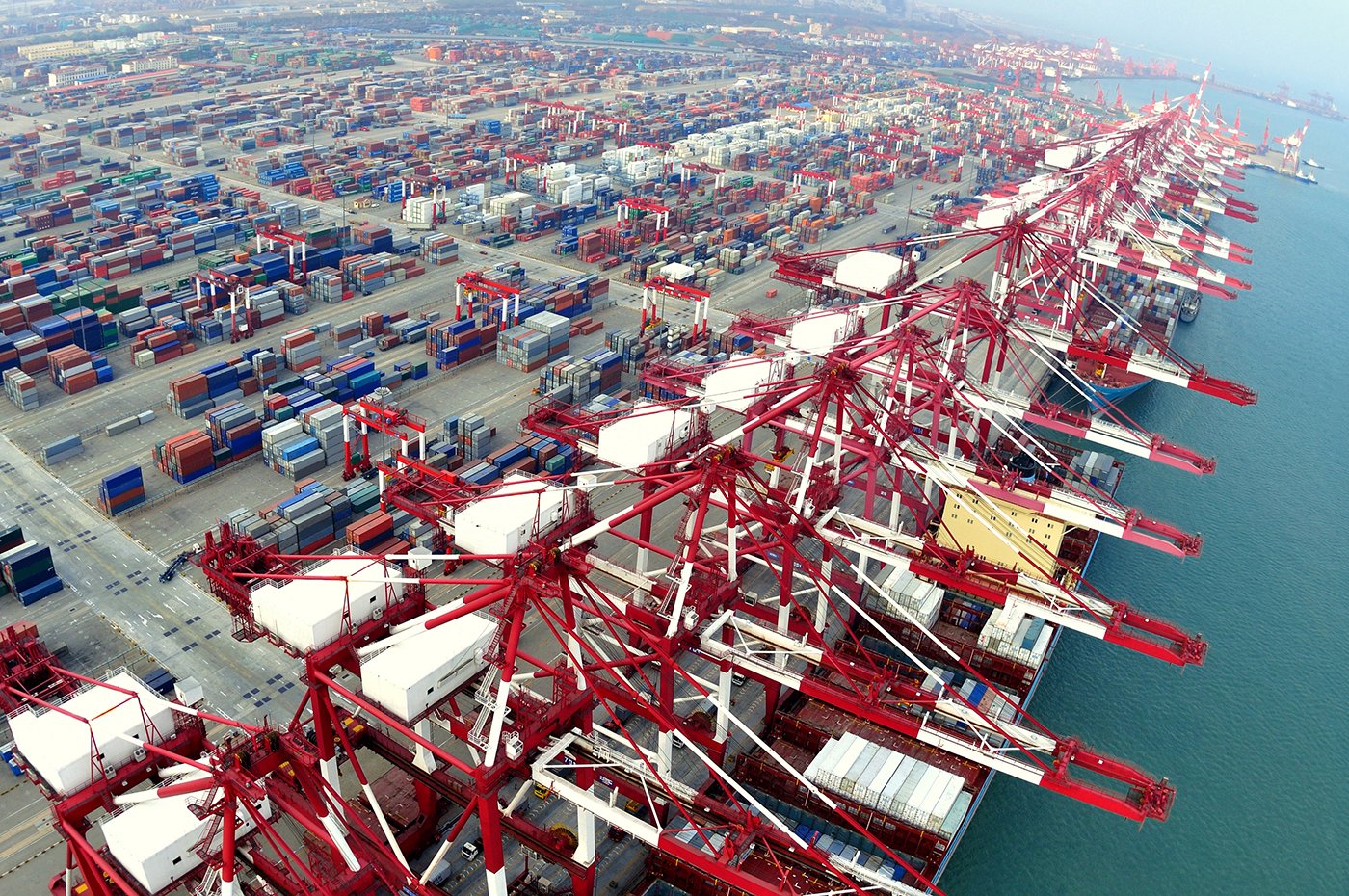 the port of qingdao in shandong province, china (xuejingwen