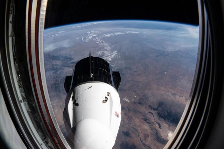 SpaceX Dragon Freedom Spacecraft Above Kansas