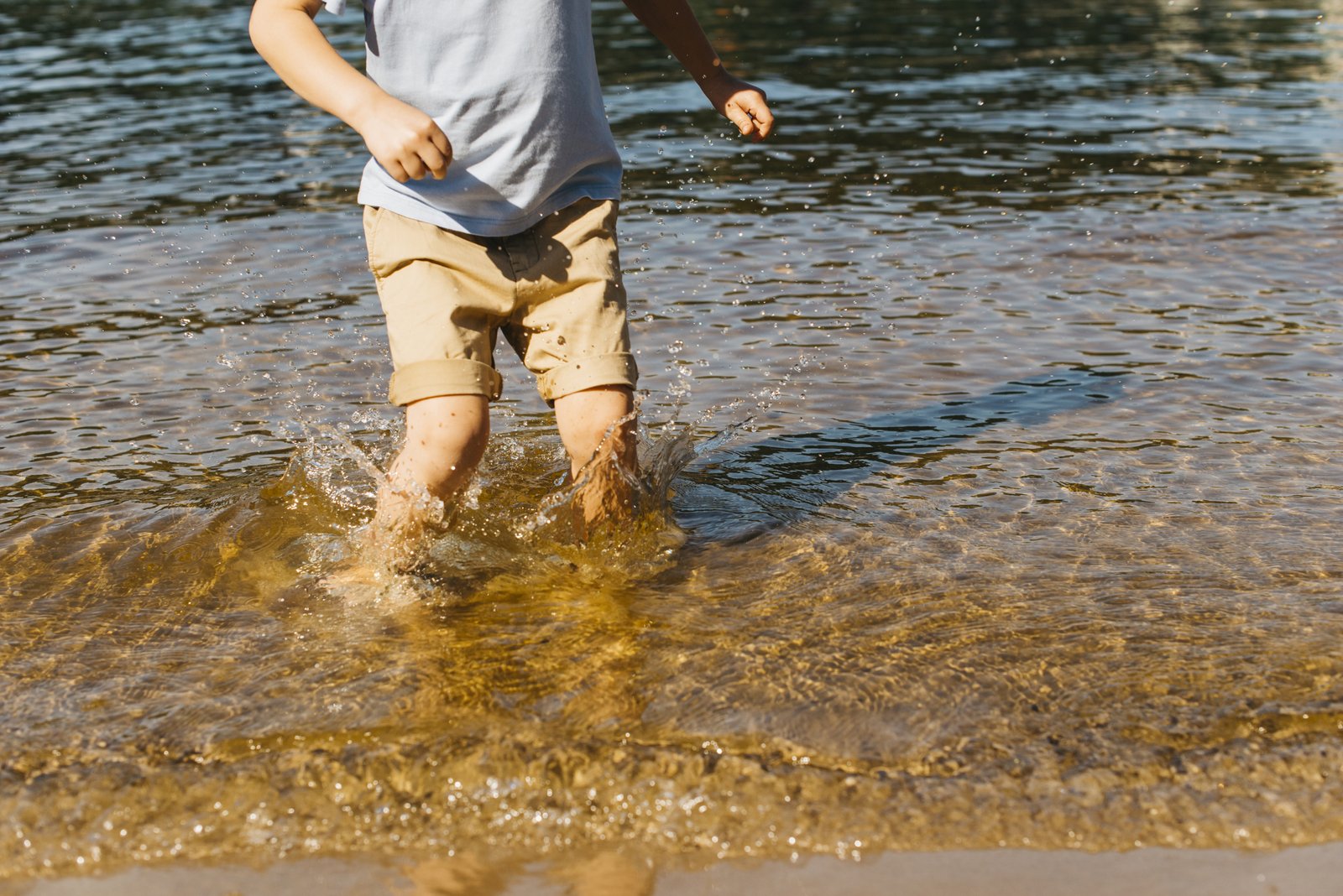 wading in water