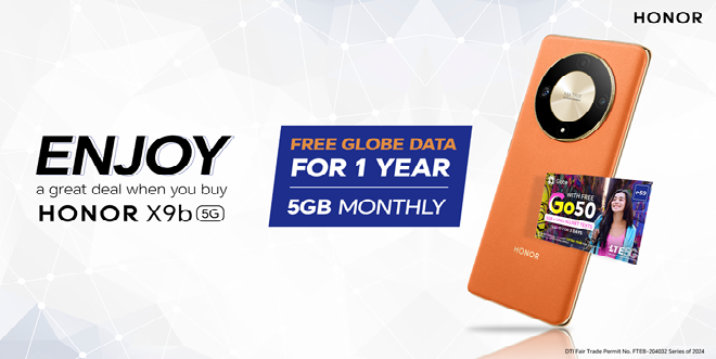 Main KV - FREE Globe Sim Card when you buy HONOR X9b 5G NOW