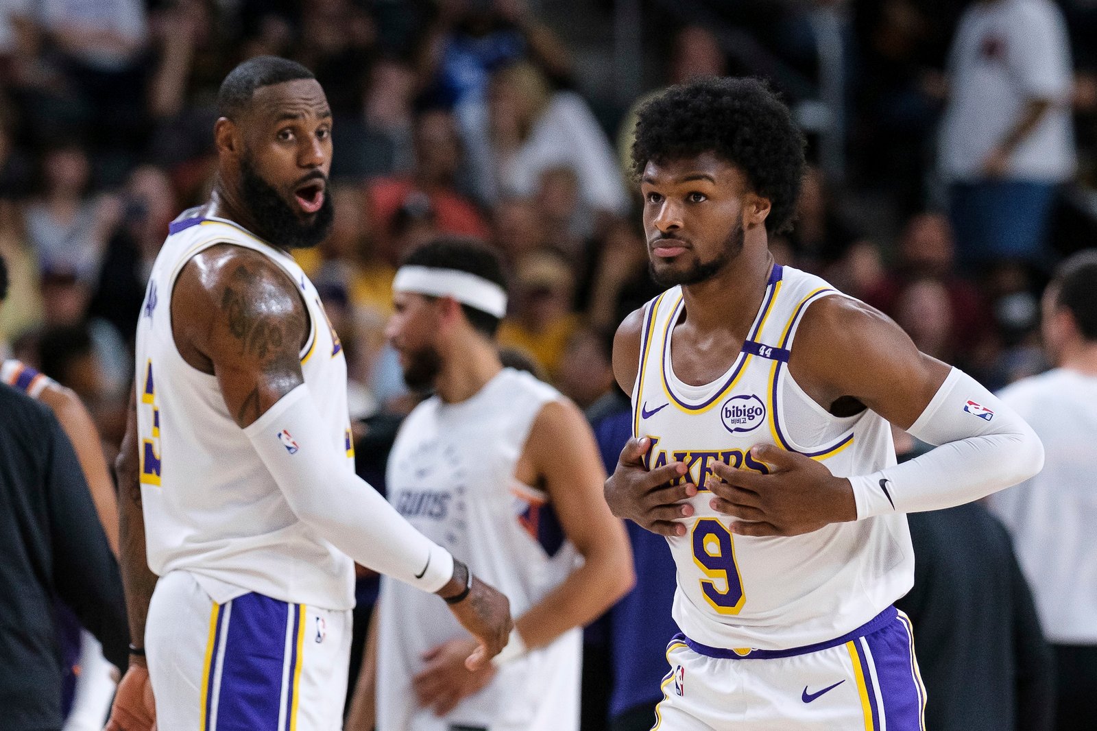 LeBron James Bronny James Lakers NBA preseason