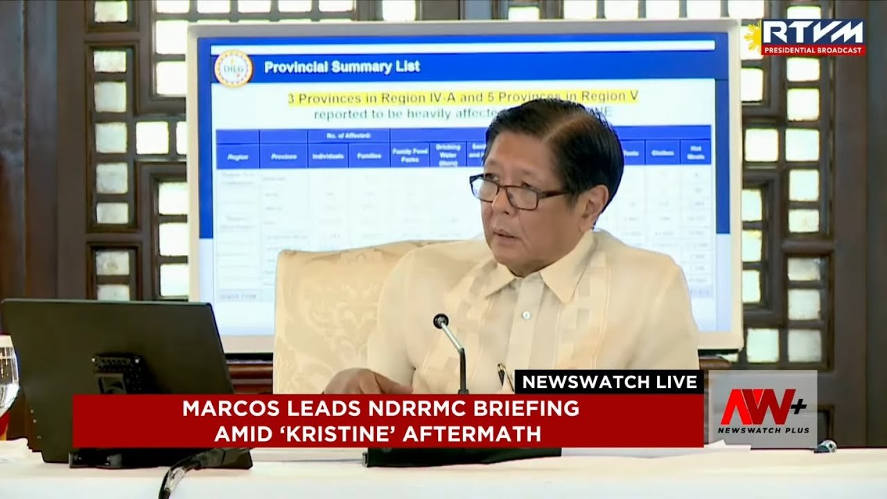 Marcos leads NDRRMC briefing amid "Kristine" aftermath