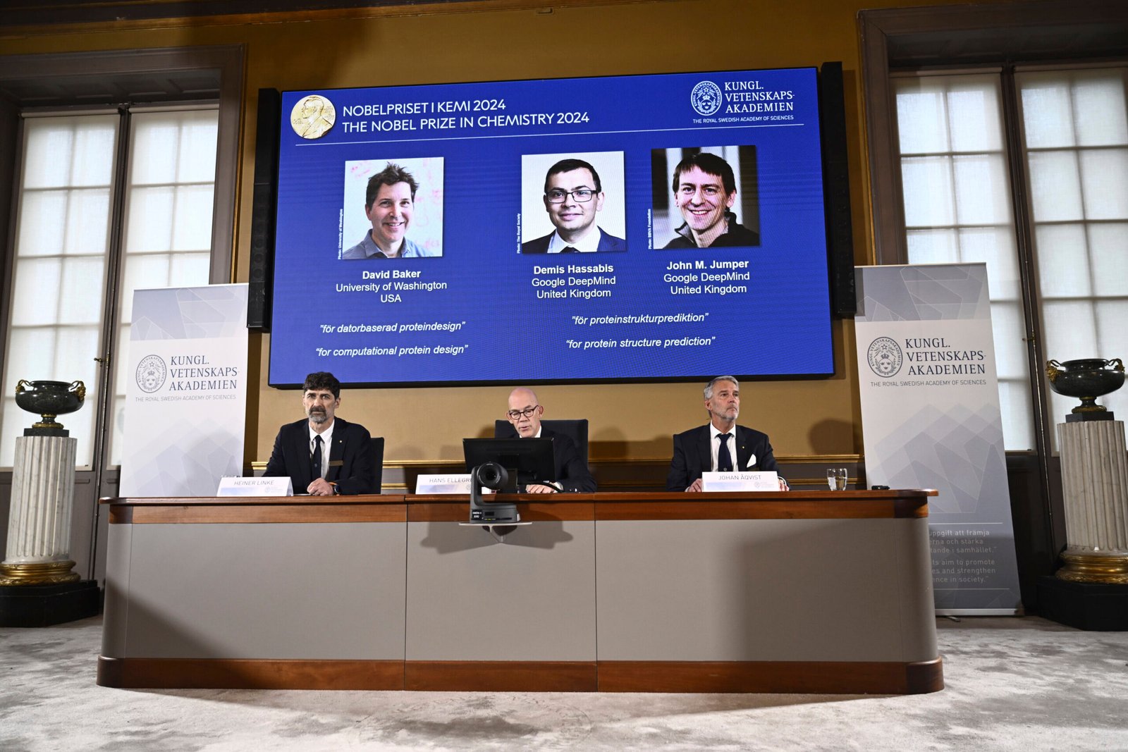 Nobel Prize in chemistry awarded to 3 scientists for work on proteins, building blocks of life