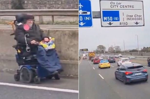 Pensioner cruises wrong way down busy motorway - on a motorised wheelchair