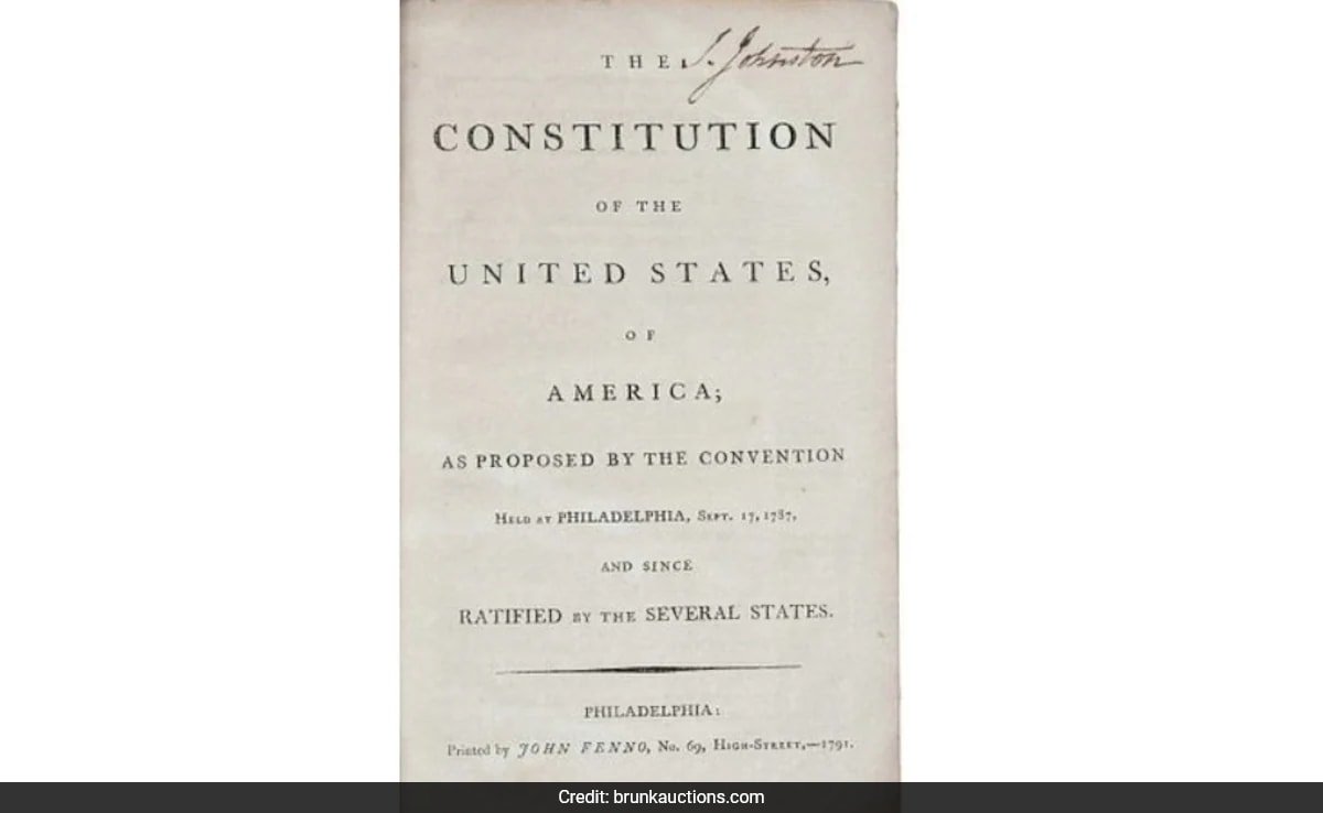 Rare US Constitution Copy From 1787 Fetches Over $11 Million At Auction