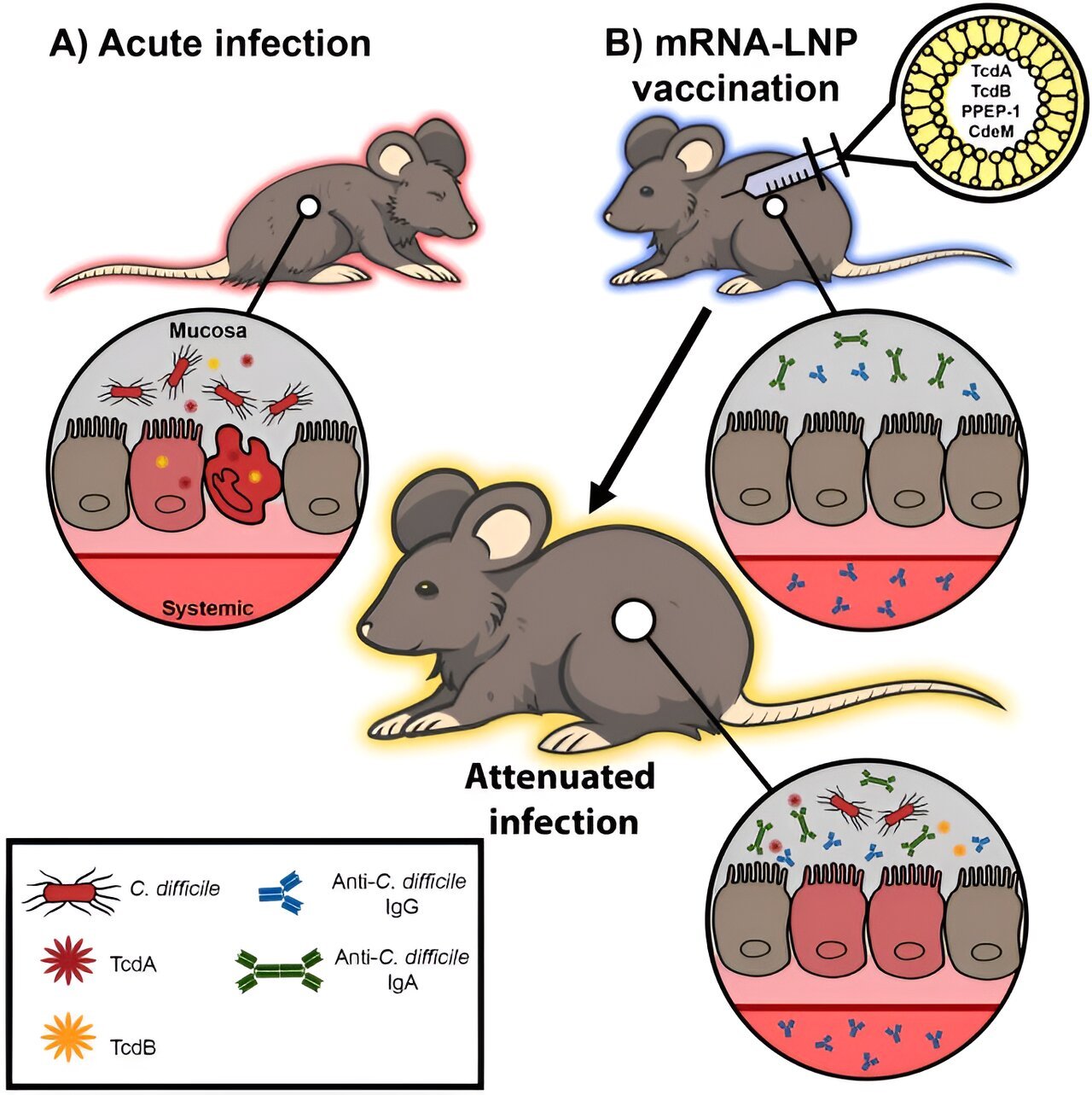 Scientists develop mRNA vaccine that protects mice against intestinal C. difficile bacteria