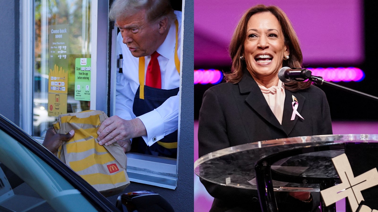 Video: Trump visits McDonald’s and Harris gets birthday wishes | US Election 2024