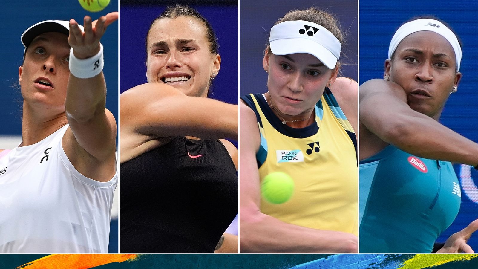 Iga Swiatek, Aryna Sabalenka, Elena Rybakina and Coco Gauff - WTA Finals