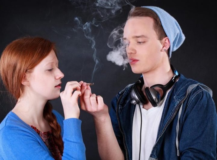 Young People Smoking Marijuana