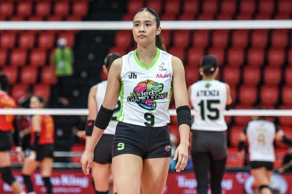 Nxled Chameleons' Filipino-Italian Chiara Permentilla during a PVL All-Filipino Conference game