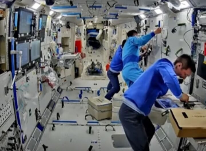 The astronauts of China's Shenzhou 18 mission aboard the Tiangong space station prep for an upcoming spacewalk.