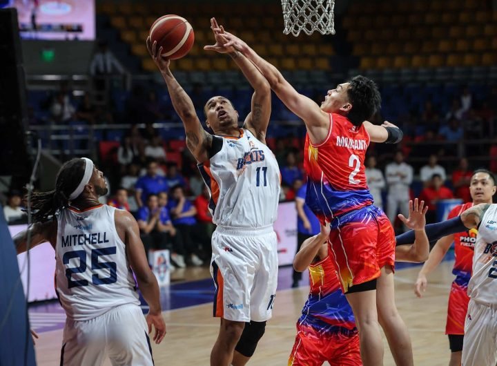 Meralco Bolts' Chris Newsome during a PBA Governors' Cup game against Phoenix Fuel Masters.