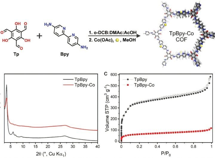 Cobalt ions, not covalent organic frameworks themselves, drive catalytic activity, study finds