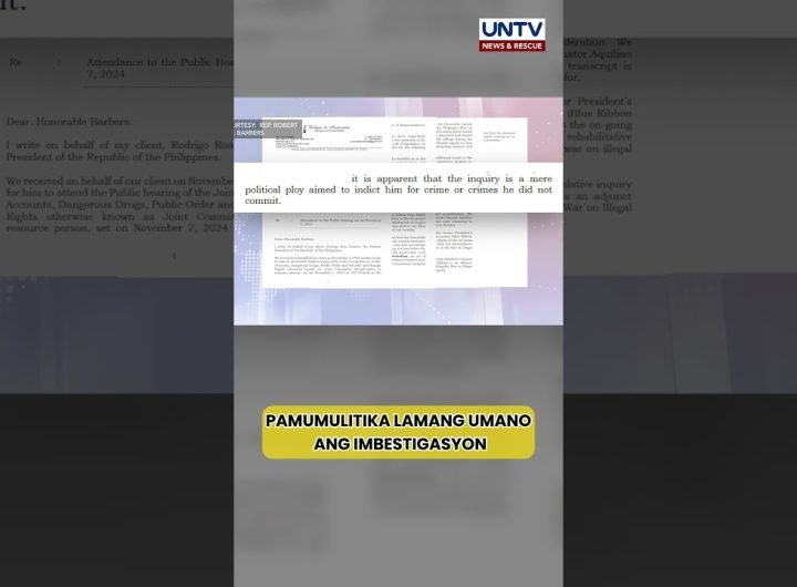 Ex-Pres. Duterte, hindi dadalo sa House QuadComm probe; Duda sa integridad ng panel