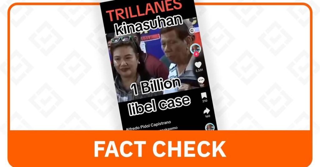 FACT CHECK: Duterte did not file ‘1 billion libel case’ vs Trillanes #FactsFirstPH