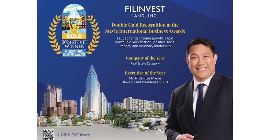 Filinvest Land, Inc. (FLI) has once again demonstrated its industry leadership by clinching two prestigious Gold awards at the 2024 Stevie Internation