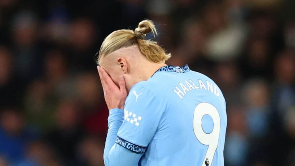 Man City forward Erling Haaland missed three first-half chances as the champions were found wanting in both boxes