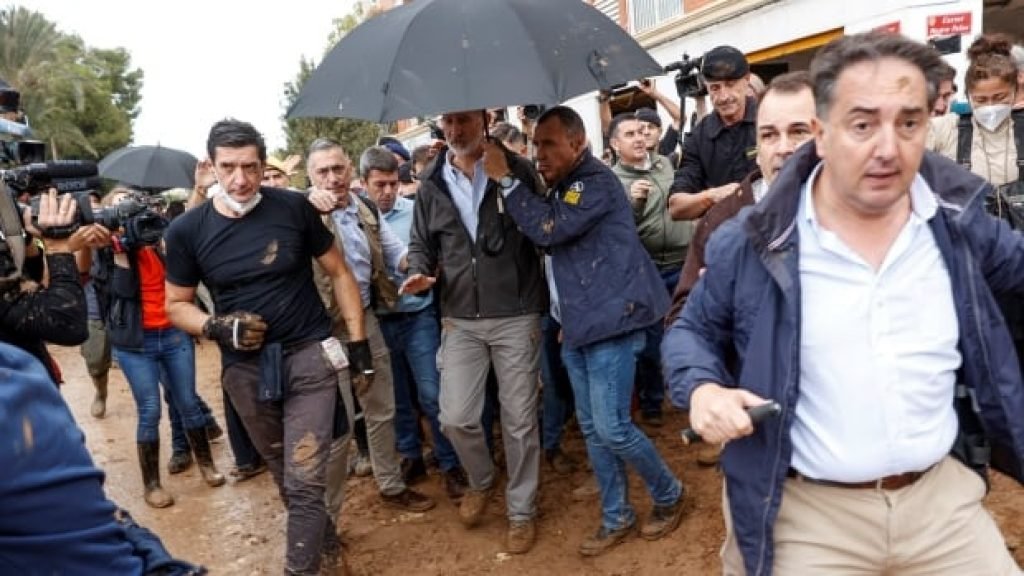 'Get out,' Spain's king and queen told by protesters flinging mud at them after devastating flood