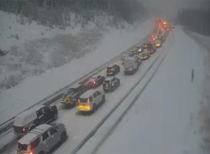 I-70 closed near Vail Pass for slushy snow, multiple crashes